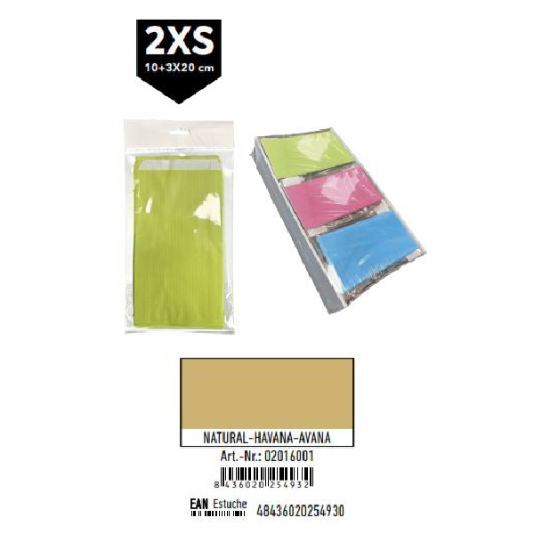 02016001.jpg Pack 12 Sobres Kraft Tamaño "2XS" 10+3x20 cm