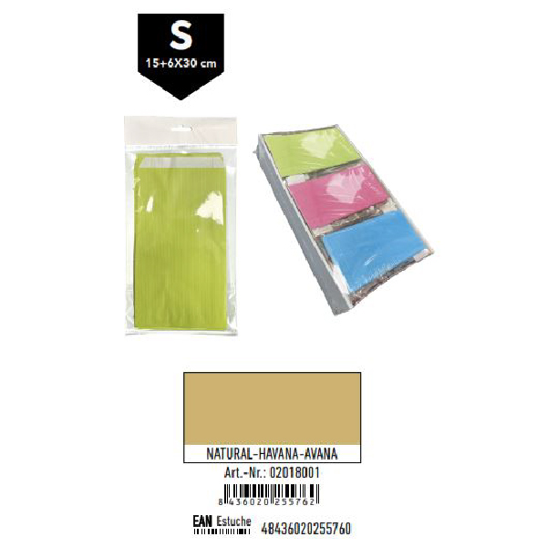 02018001.jpg Pack 12 Sobres Kraft Tamaño "S" 15+6x30 cm