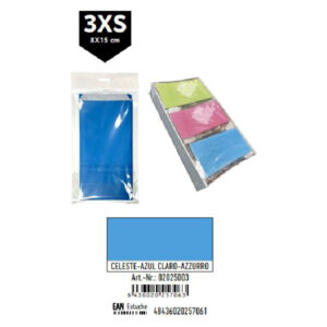 02025003.jpg Pack 12 Sobres Celulosa Celeste Tamaño "3XS" 8x15 cm