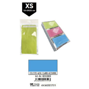 02032003.jpg Pack 12 Sobres Celulosa Celeste Tamaño "XS" 12+3x25 cm