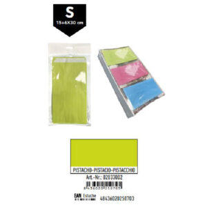 02033002.jpg Pack 12 Sobres Celulosa Pistacho Tamaño "S" 15+6x30 cm