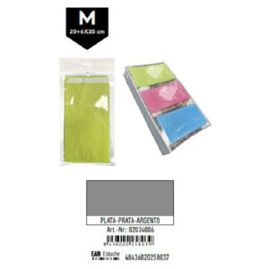 02034006.jpg Pack 12 Sobres Kraft Plata Tamaño "M" 20+6x35 cm