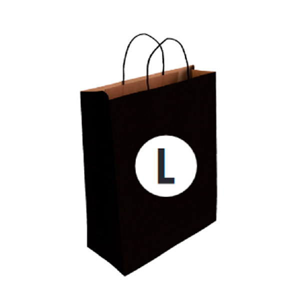 02103019.jpg Bolsa Kraft Color Negro Tamaño "L" 32+14x40 cm