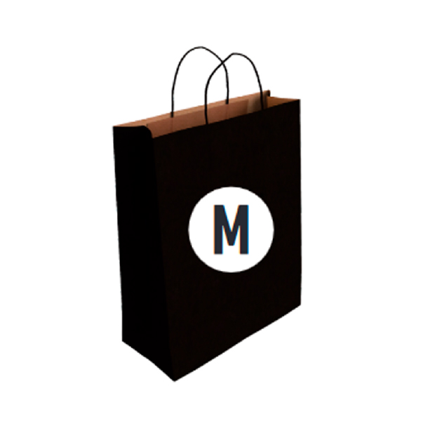 02103035.jpg Bolsa Kraft Color Negro Tamaño "M" 27+12x37 cm