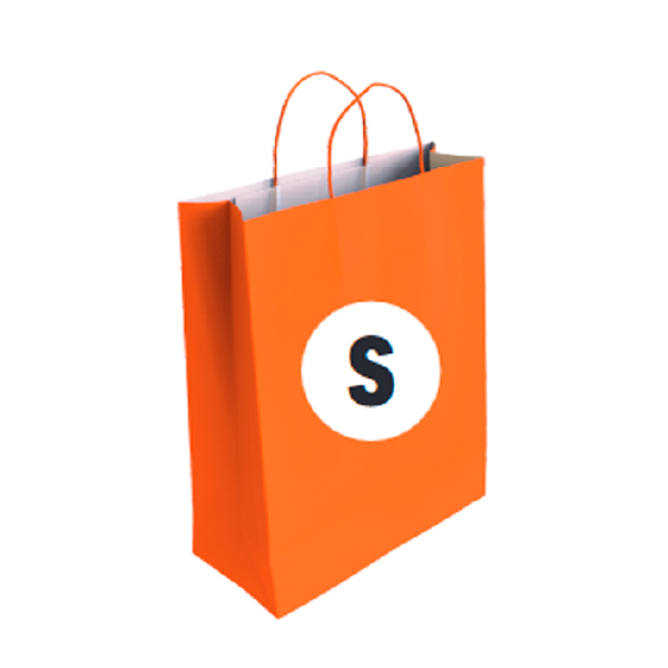 02104008.jpg Bolsa Celulosa Color Naranja Tamaño "S" 24+10×32 cm