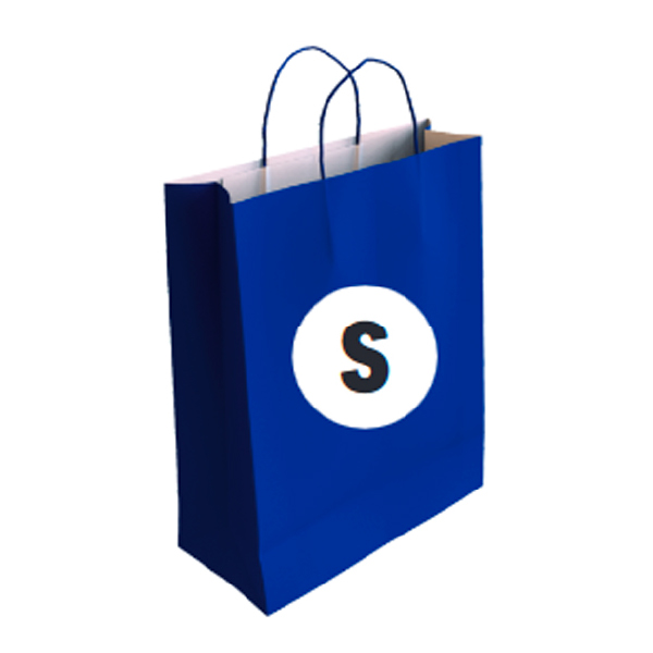 Bolsa Celulosa Color Azul Tamaño "S" 24+10×32 cm