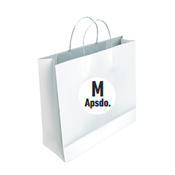 Bolsa Celulosa Blanca Tamaño "M Apaisada" 34+12x31 cm