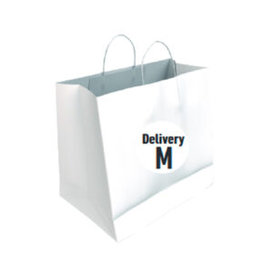 Bolsa Celulosa Blanca Tamaño "M Delivery" 31+15x29 cm