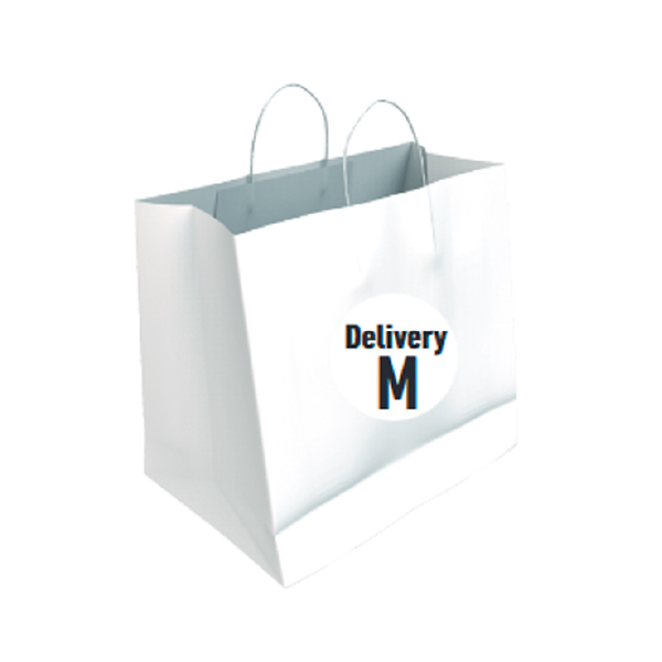 Bolsa Celulosa Blanca Tamaño "M Delivery" 31+15x29 cm