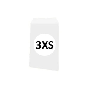 02125000.jpg Pack 100 Sobres Celulosa Blanco Tamaño "3XS" 8x15 cm