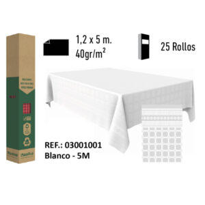 Mantel de Papel Adamasco Color Blanco