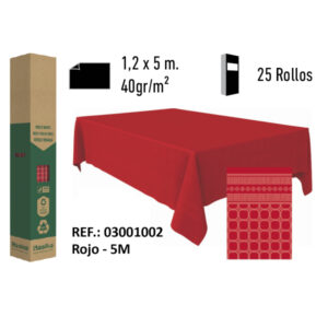 Mantel de Papel Adamasco Color Rojo