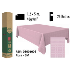 Mantel de Papel Adamasco Color Rosa