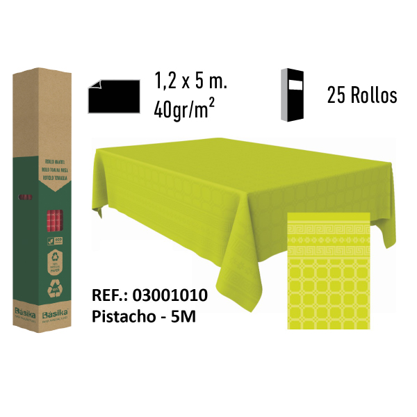 Mantel de Papel Adamasco Color Pistacho
