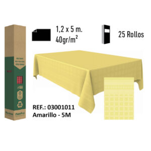 Mantel de Papel Adamasco Color Amarillo