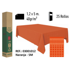 Mantel de Papel Adamasco Color Naranja