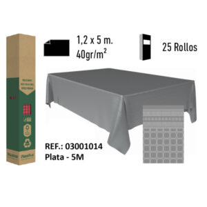 Mantel de Papel Adamasco Color Plata