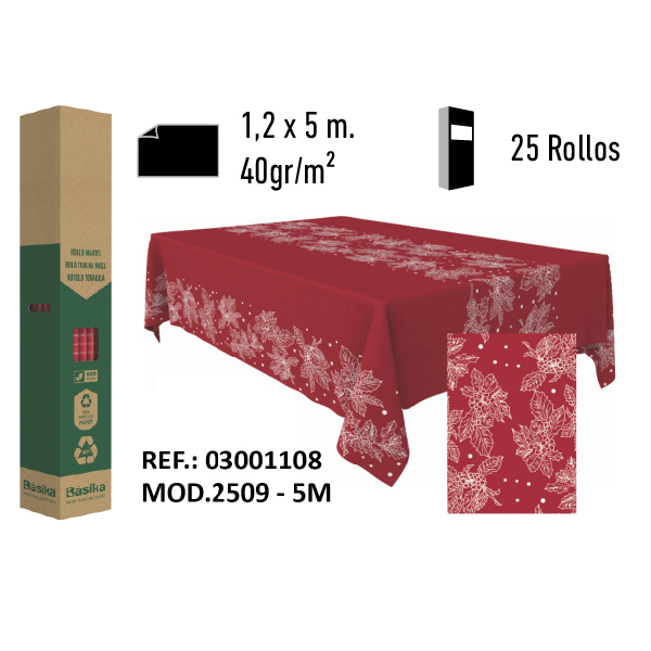 03001108-1.jpg Mantel de Papel Decorado Adamasco Modelo Navidad Acebo