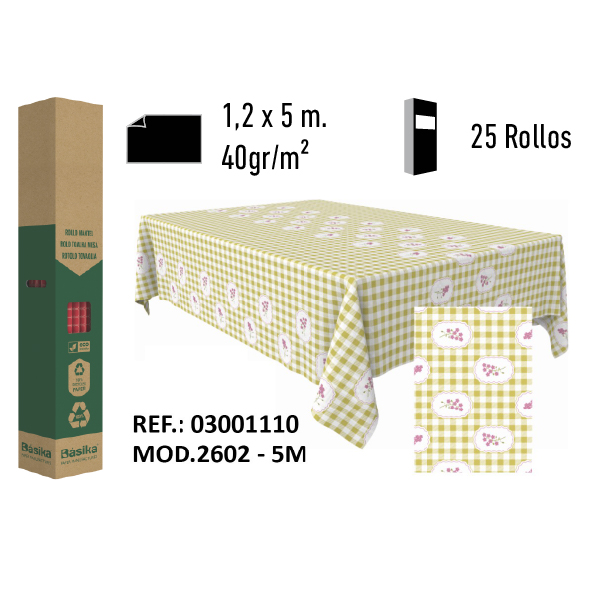 03001110.jpg Mantel de Papel Decorado Adamasco Modelo Flores Cuadrados Amarillo