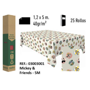 Mantel de Papel Decorado Adamasco Disney Modelo Mickey & Friends