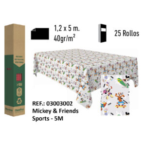 Mantel de Papel Decorado Adamasco Disney Modelo Mickey & Friends Sports