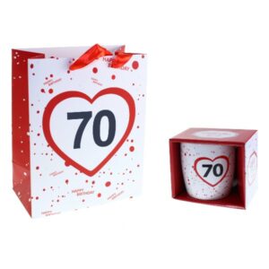 Taza 70 Cumpleaños Con Bolsa