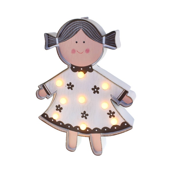 Muñeca Metal Blanca Con Luz Pequeña