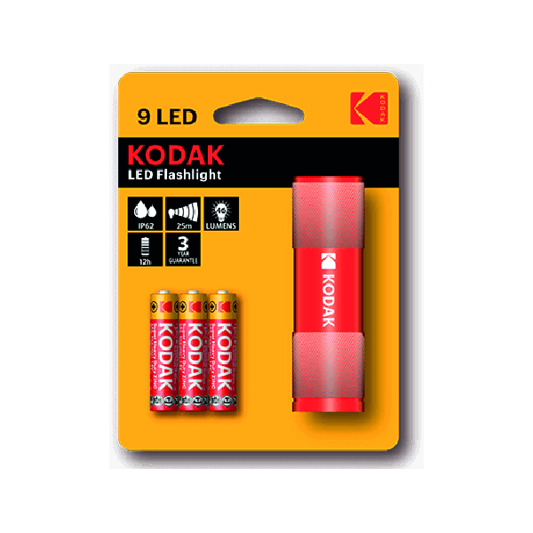 Linterna 9 LED 2W Kodak Rojo