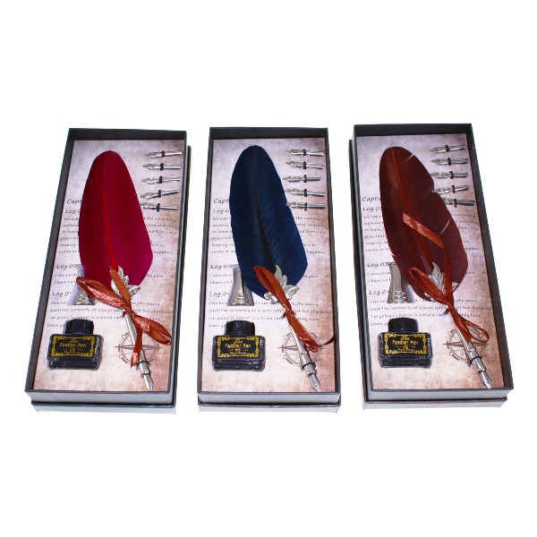 Set Pluma Con Stand 5 Plumillas