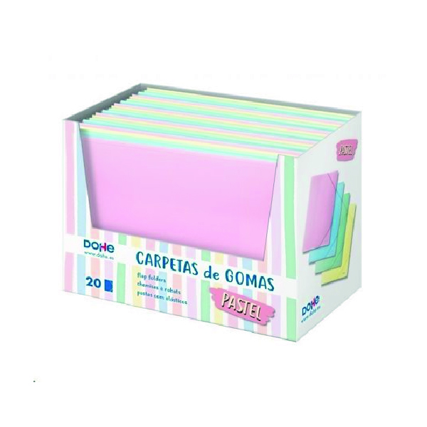 Expositor Carpetas de Gomas Polipropileno Pastel