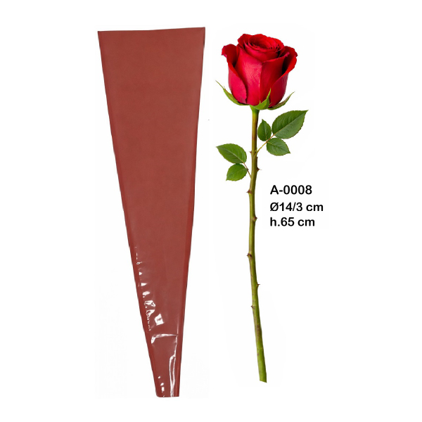Cono Para Rosas x50 Piezas Papel + Neutro Fondo Rojo