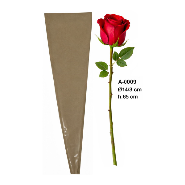 Cono Para Rosas x50 Piezas Papel + Neutro Fondo Kraft