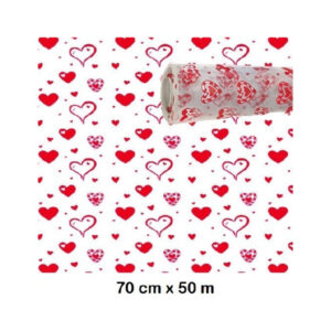 Bobina Polipropileno Corazones 70 cm x 50 m