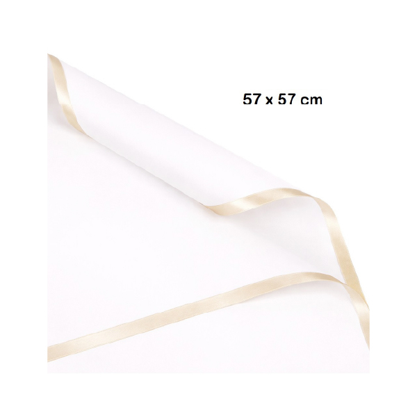 Paquete 20 Laminas Polipropileno Papel Coreano 57x57 cm Color Blanco