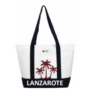 Bolso Playa Palmeras Lanzarote Negro/Blanco