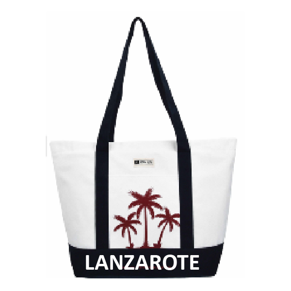 Bolso Playa Palmeras Lanzarote Negro/Blanco