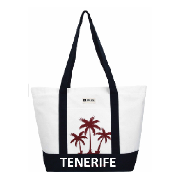Bolso Playa Palmeras Tenerife Negro/Blanco