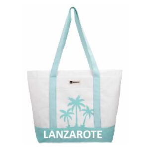 Bolso Playa Palmeras Lanzarote Celeste/Blanco