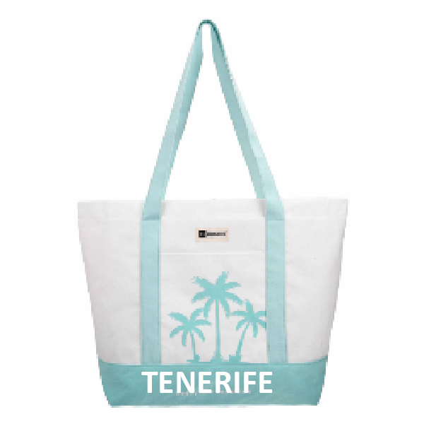 Bolso Playa Palmeras Tenerife Celeste/Blanco