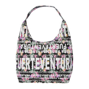 BS979-A.jpg Bolso Góndola Flowers Fuerteventura Negro/Blanco/Multi.