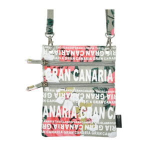 Bolso Pasaporte Flowers Gran Canaria Beige/Blanco/Multi.
