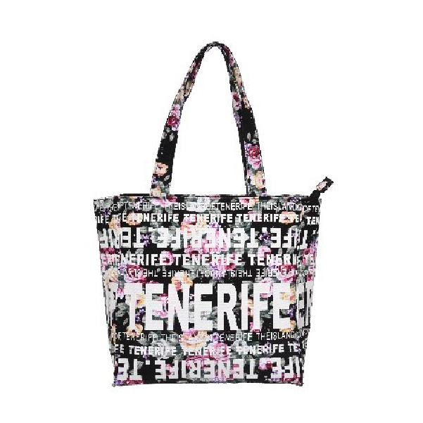 Bolso 25 x 25 Flowers Tenerife Negro/Multicolor