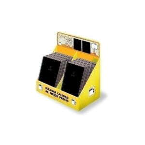 E22-01-1.jpg Expositor Carton First Class Pacsa 24 Blocs Tapa Forrada Oro y Plata