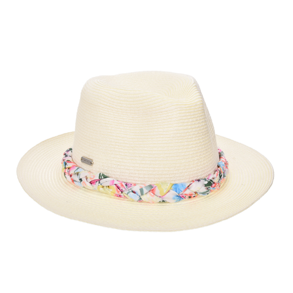 Sombrero RR Fedora Color Marfil - Flores