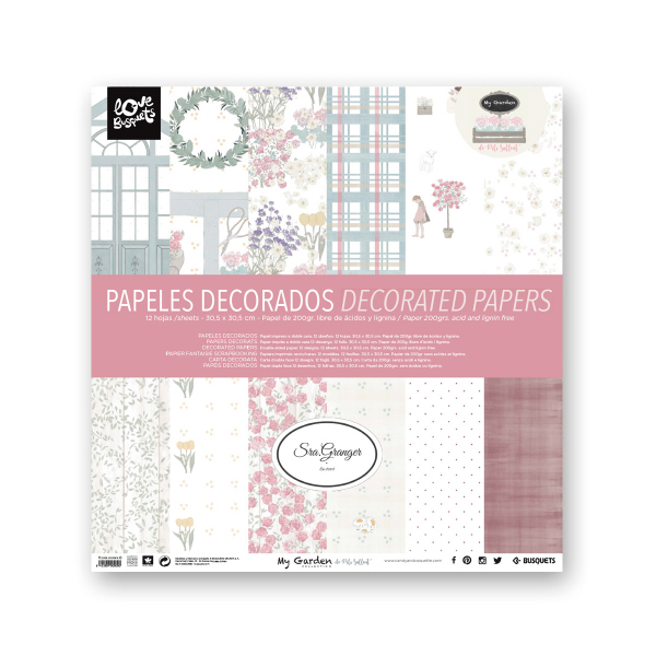 Papeles Decorados 12 Hojas 200 GR