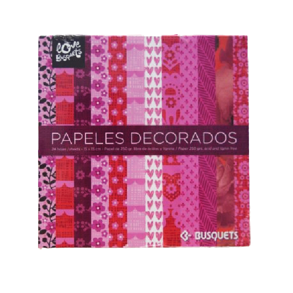 Papeles Decorados 24 Hojas 250 GR
