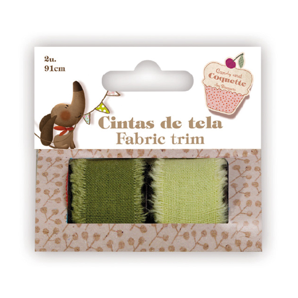 Set 2 Cintas de Tela Color Verde