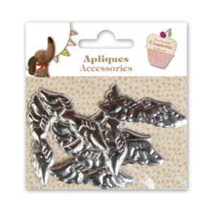 Apliques Accesorios Alas Plateadas