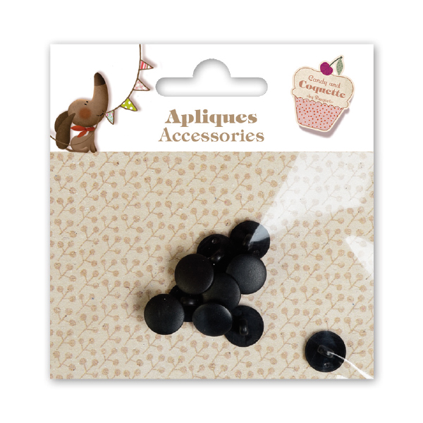 Apliques Accesorios Botones Negros