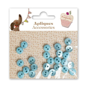 Apliques Accesorios Botón Azul